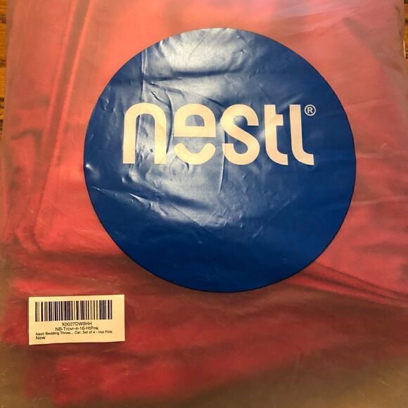 Nestl Solid Microfiber Soft Velvet Throw Pillow Cover-Set of 4-16 x 16 hot pink - Picture 5 of 5